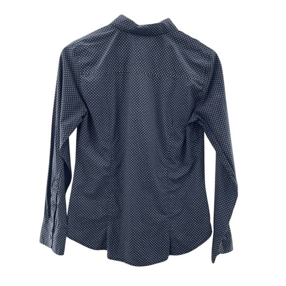 J. Crew Perfect Fit 100% Cotton Navy Blue Button Front Rounded Collar Shirt 6 - Picture 5 of 8